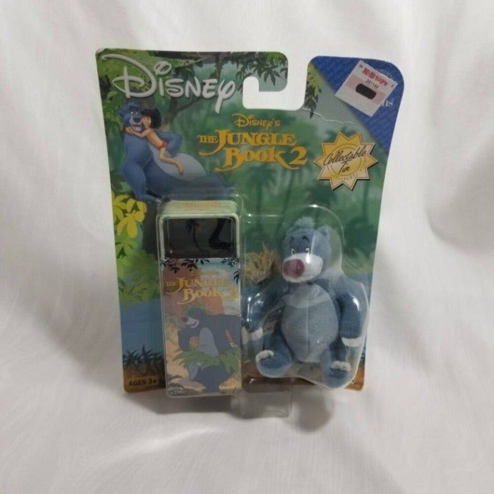 Vintage Disney Baloo Bear Mini Plush Tiny Tin Jungle Book 2 Stuffed Animal Toy